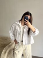 کت کتان یقه ایستاده